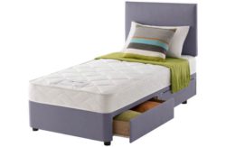 Layezee Calm Micro Quilt Single 2 Drawer Heather Divan Bed